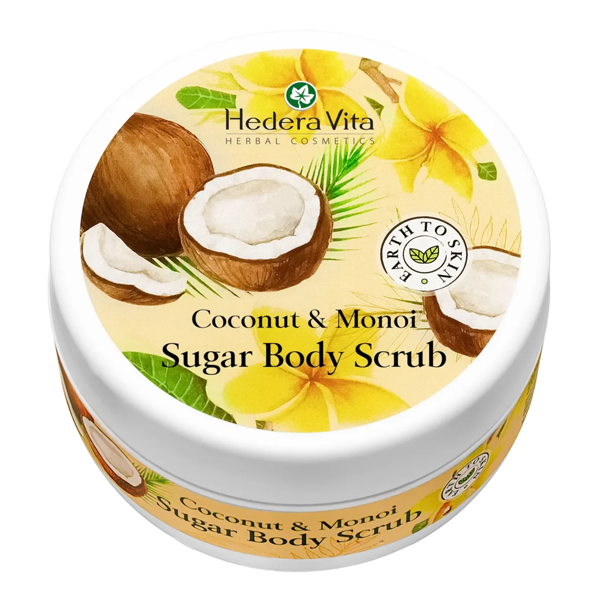 Šećerni piling za telo sa kokosom i monoi uljem – EARTH TO SKIN piling za telo, 340g