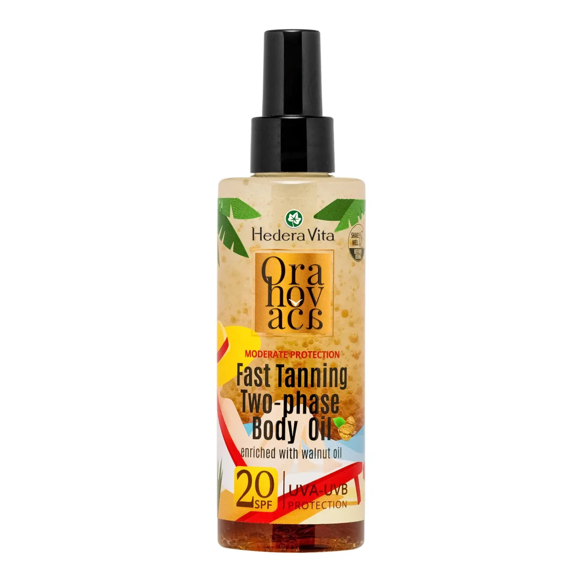 Dvofazno ulje za brzo tamnjenje kože SPF20 – ORAHOVAČA SUN BRONZE ulje za telo, 200ml