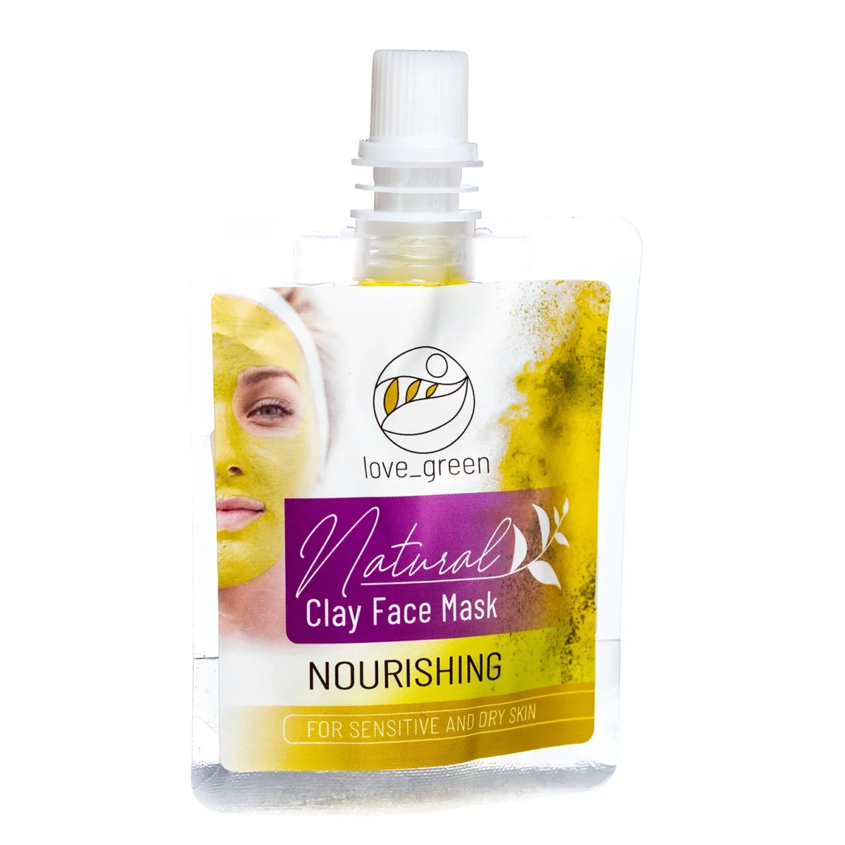 Love green maska za lice sa belom glinom – za suvu i osetljivu kožu, 30ml
